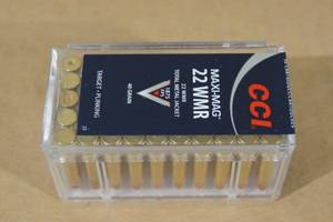 lot 176 image: 50 CCI Maxi-Mag .22 WMR 40 Gr TMJ Ammo