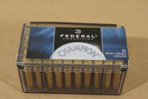 lot 177 image: 50 Federal Champion .22 Win Mag 40 Gr FMJ Ammo
