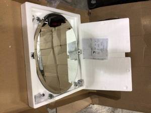 lot 4 image: Delta  Silverton 26 in. H x 22 in. W Single Wall Mirror in Chrome &nbspCustomer Returns See Pictures