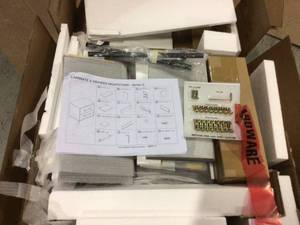 lot 34 image: Brookside  Emery 2-Drawer Gray Nightstand &nbspCustomer Returns See Pictures