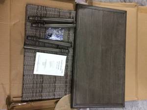 lot 36 image: Hampton Bay  Windsor Brown Metal Outdoor Patio Coffee Table &nbspCustomer Returns See Pictures