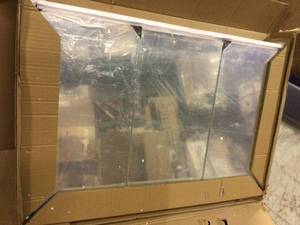 lot 79 image: Croydex 48 in. W x 30 in. H x 5-14 in. D Frameless Tri-View Surface-Mount Medic &nbspCustomer Returns See Pictures
