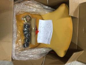 lot 97 image: JAYDEN CREATION  Milia Golden Legs Mustard Tufted Dining Side Chair &nbspCustomer Returns See Pictures