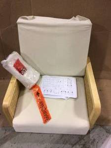 lot 99 image: JAYDEN CREATION  Delphine Beige Natural Legs Cane Accent Chair &nbspCustomer Returns See Pictures