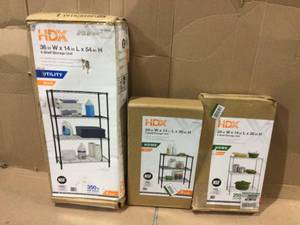 lot 9 image: MIX LOT OF HDX METAL WIRE SHELVING UNITS 36 IN & 24 IN &nbspCustomer Returns See Pictures