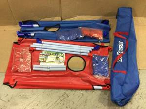 lot 15 image: GoSports Portable 3 x 2 PVC Framed Cornhole Game Set  and Travel Carrying Case &nbspCustomer Returns See Pictures