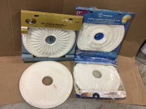lot 26 image: Hampton Bay 20 in. White Soleil Ceiling Medallion &nbspCustomer Returns See Pictures