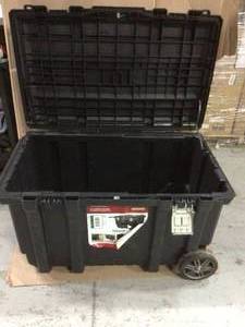 lot 60 image: Husky 37 in. Rolling Tool Box Utility Cart Black &nbspCustomer Returns See Pictures