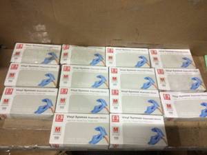 lot 70 image: Medium Blue Synmax VinylNitrile Blend 4G Multi-Purpose Disposable Gloves, (100-Pack) &nbspCustomer Returns See Pictures