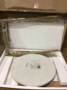 lot 83 image: Walker Edison Furniture Company Modern Glam Square Side Table - Faux White MarbleGold &nbspCustomer Returns See Pictures