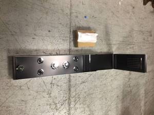 lot 108 image: 53 in. 4-Jet Shower Panel System with Shelf LED Rainfall Waterfall Head Handshower and Bidet Sprayer in Silver Black by ELLO&ALLO Customer Returns See Pictures