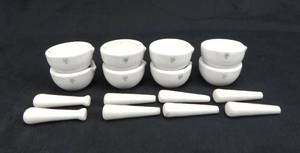 lot 25 image: Set of 8 Porcelain 60 MM Mortars and Pestles