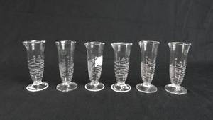 lot 44 image: Set of 6 Mercer Glass Works Merco 15 ML 4 DRAM Pyrex Glass Pharmaceutical Graduated Conical Cylinders