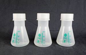 lot 49 image: Set of 3 United 250 ML Poly Flasks With Screw Caps
