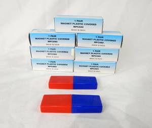 lot 73 image: Lot of 7 United Scientific Plastic Covered Magnet Sets
