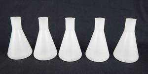 lot 81 image: Set of 5 Poly 125 ML Erlenmeyer Flasks