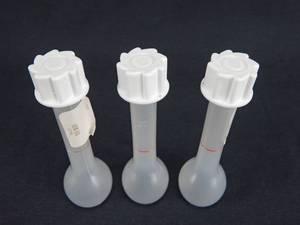 lot 273 image: Set of 3 Kartell 25 ML Plastic Volumetric Flasks With Screw Caps