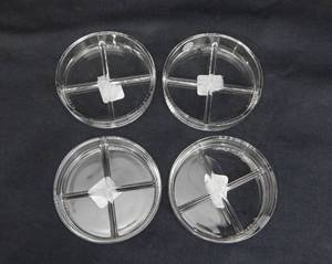 lot 100 image: Set of 4 Pyrex Glass Quadrant Petri Dishes
