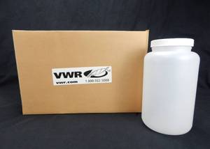 lot 135 image: Case of 6 VWR International 2000 CC High Density Polyethylene Round Jars