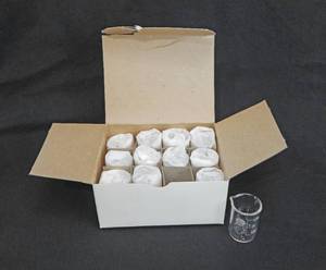 lot 164 image: Set of 12 Mercer Glass Works Merco 15ML Pyrex Glass Mini Beakers