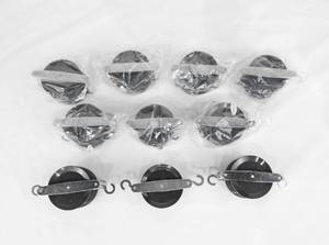 lot 103 image: Set of 10 Metal and Plastic 50 MM Triple Pulleys