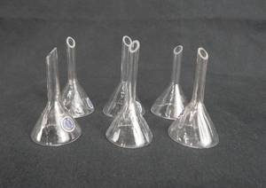 lot 171 image: Lot of 6 Mini Convoluted Glass Funnels - Made in West Germany