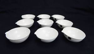 lot 186 image: Set of 9 Porcelain 175 ML Evaporating Dishes - Made in Holland