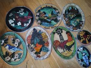 lot 96 image: Collection of Painted Glass Dcor