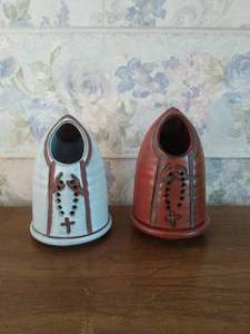 lot 143 image: Two Stoneware Candleholders