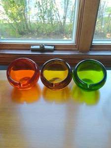 lot 159 image: Set of Three Vintage Colored Glass Ashtrays