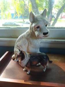 lot 163 image: Two Dog Figurines