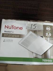 lot 15 image: BROAN-NYTONE 80 CFM Ceiling Bathroom Exhaust Fan with Light