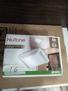 lot 16 image: BROAN-NUTONE 80 CFM Ceiling Bathroom Exhaust Fan with Light and 1300-Watt Heater