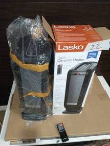 lot 22 image: LASKO Tower 22 in. Electric Ceramic Oscillating Space Heater with Digital Display and Remote Control