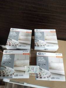 lot 24 image: 4 16 ft. White Indoor LED Tape Light wremote (Plug-in or direct wire)