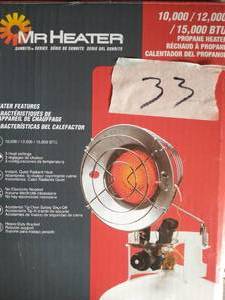 lot 33 image: Dyna-glo Single Burner 15,000 BTU Radiant Tank Top Propane Portable Heater