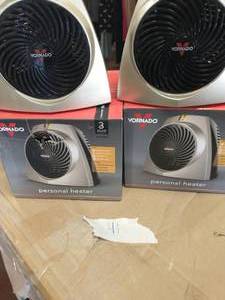 lot 41 image: 2 VORNADO 1559 BTU 750-Watt Portable Electric Fan Heater Furnace VH203 Personal Vortex (341) Questions & Answers (7)