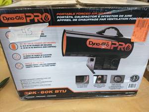 lot 45 image: DYNA-GLO 30K-60K BTU Propane Forced Air Heater