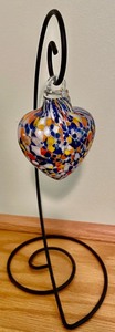 Art Glass Heart on a Stand
