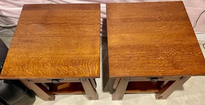 Pair of Arts and Crafts Style End Tables By Tree Crowns Craftsman