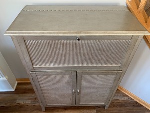 Beautiful Bar Cabinet in a Gorgeous Silver Metallic Like Finish