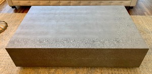 Large Restoration Hardware Leather Textured Coffee Table