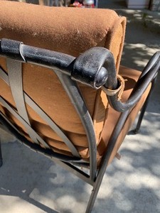 Pair of Metal Frame Outdoor Chairs w Cushions