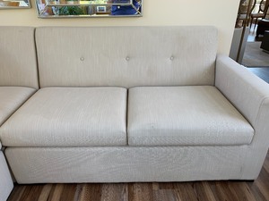 Indoor - Outdoor Neutral Colored Upholstered Sofa