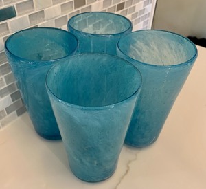 Four Hand Blown Glass Tumblers
