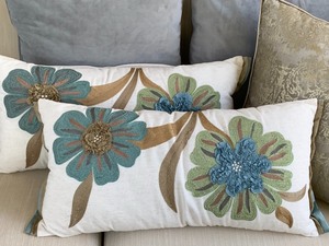 Five Decorative Pier 1 Throw Pillows