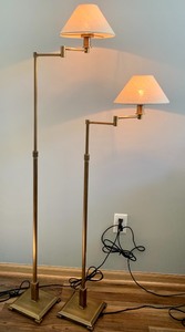 Pair of Wonderful Adjustable Restoration Hardware Floor Lamps