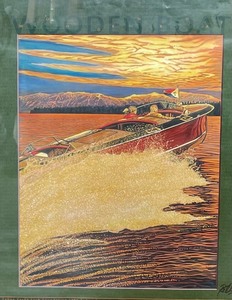 Wooden Boat Signed and Framed Poster