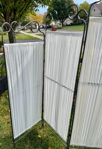 Ornate Metal Screen with Fabric