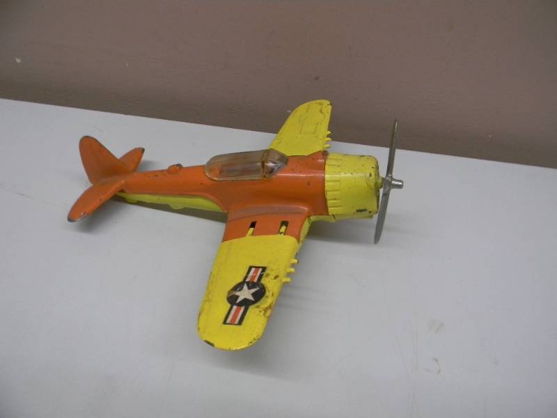Vintage 1950s Hubley Kiddie Toy - US Military Plane With